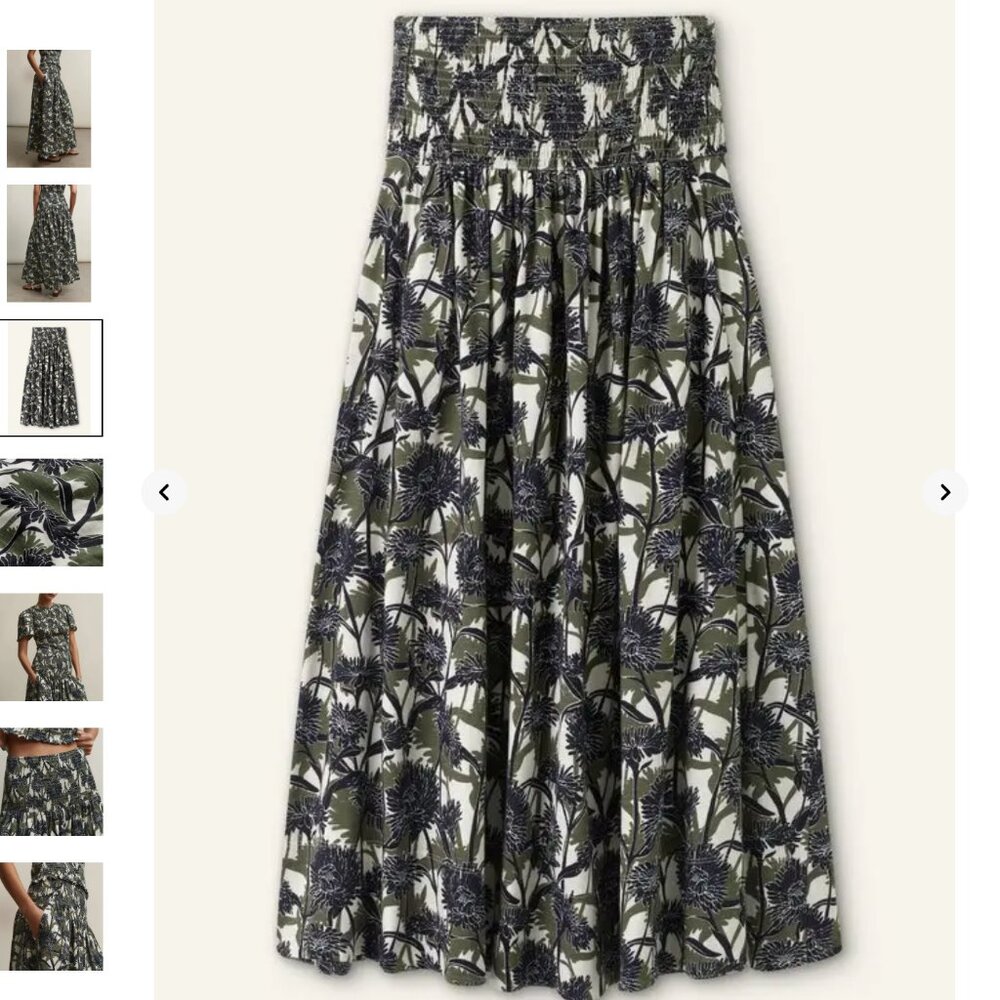 ME+EM ASTER PRINT SMOCKED MAXI SKIRT SIZE 6